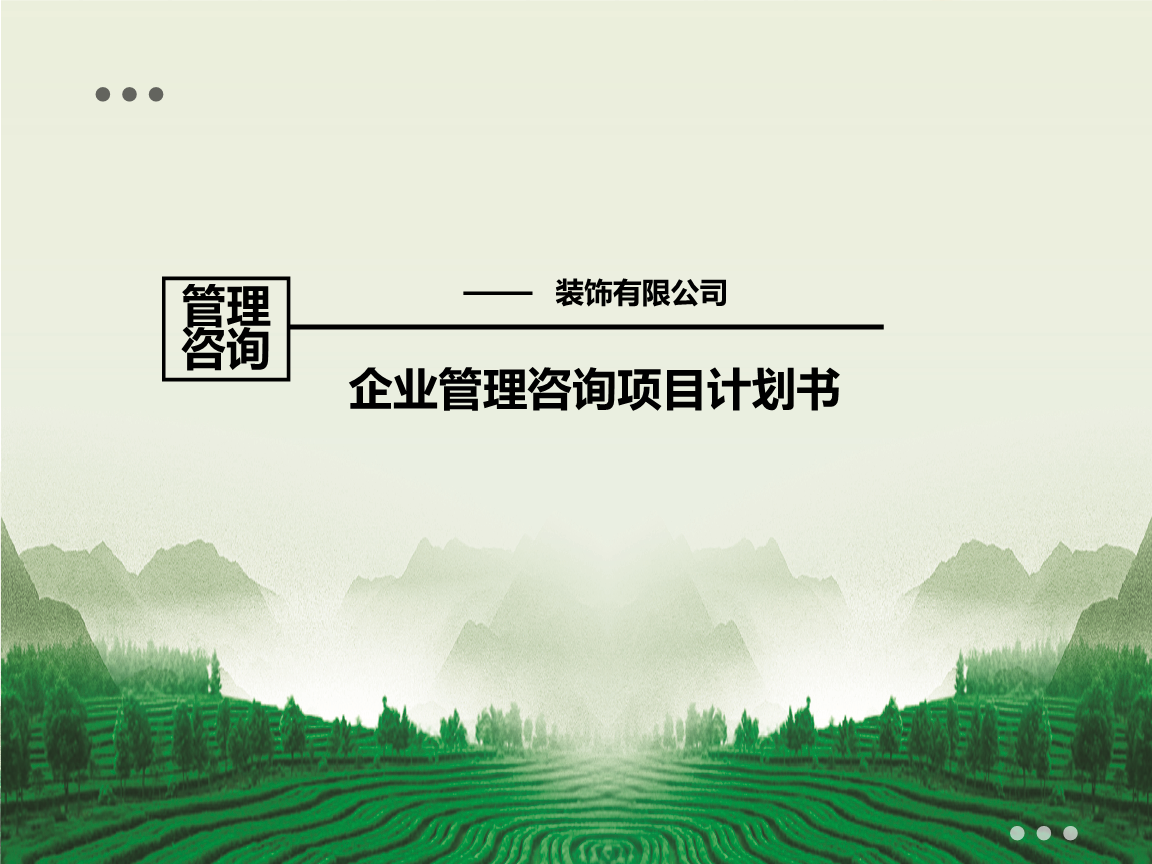 企業管理咨詢項目計劃書